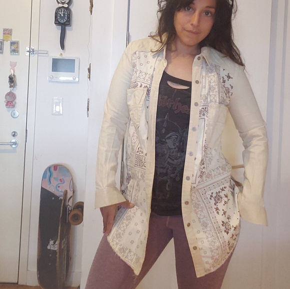 Free people bandana print shirt jacket XS - Picture 7 of 7